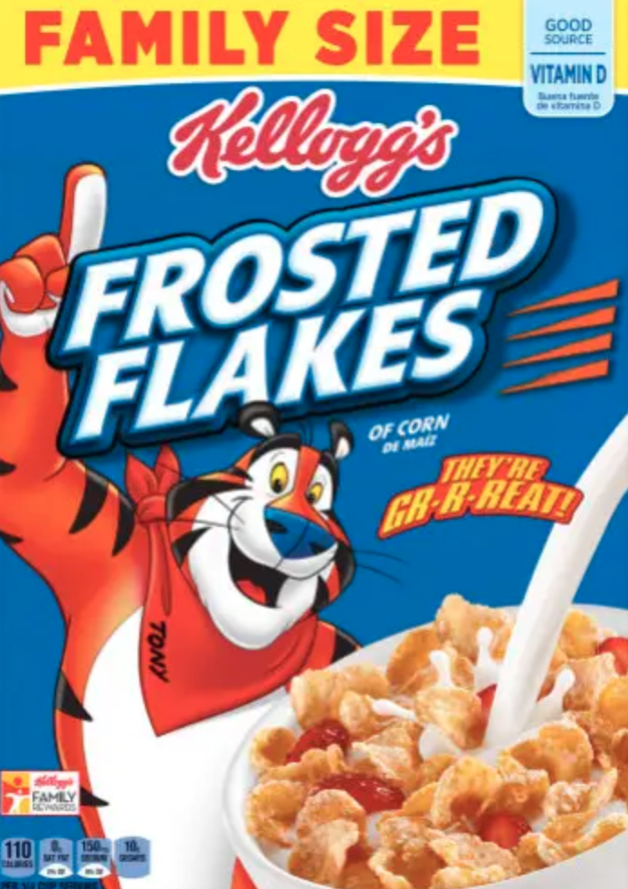 Tony the Tiger with a black nose next to Tony with a blue nose