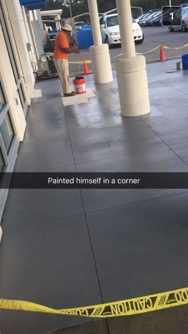 person who painted themselves into a corner