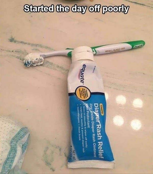person who used rash cream instead of toothpaste