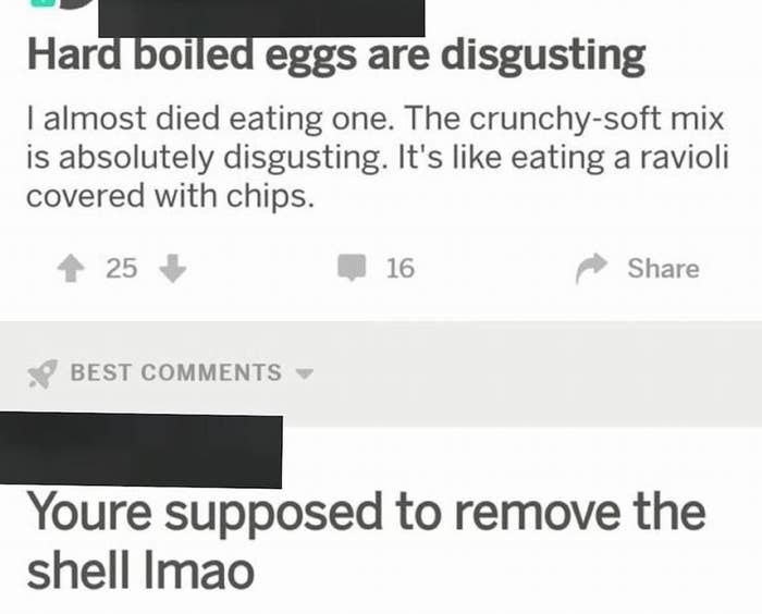 person who ate the shells on hard boiled eggs