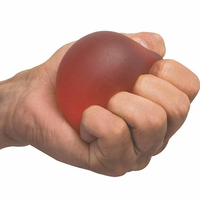 Red squish toy.