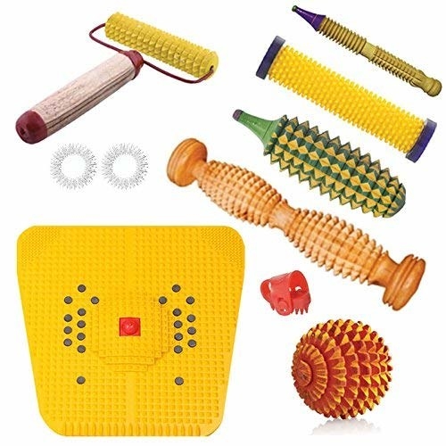 Wooden roller massagers.