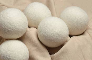 white wool balls on a blanket