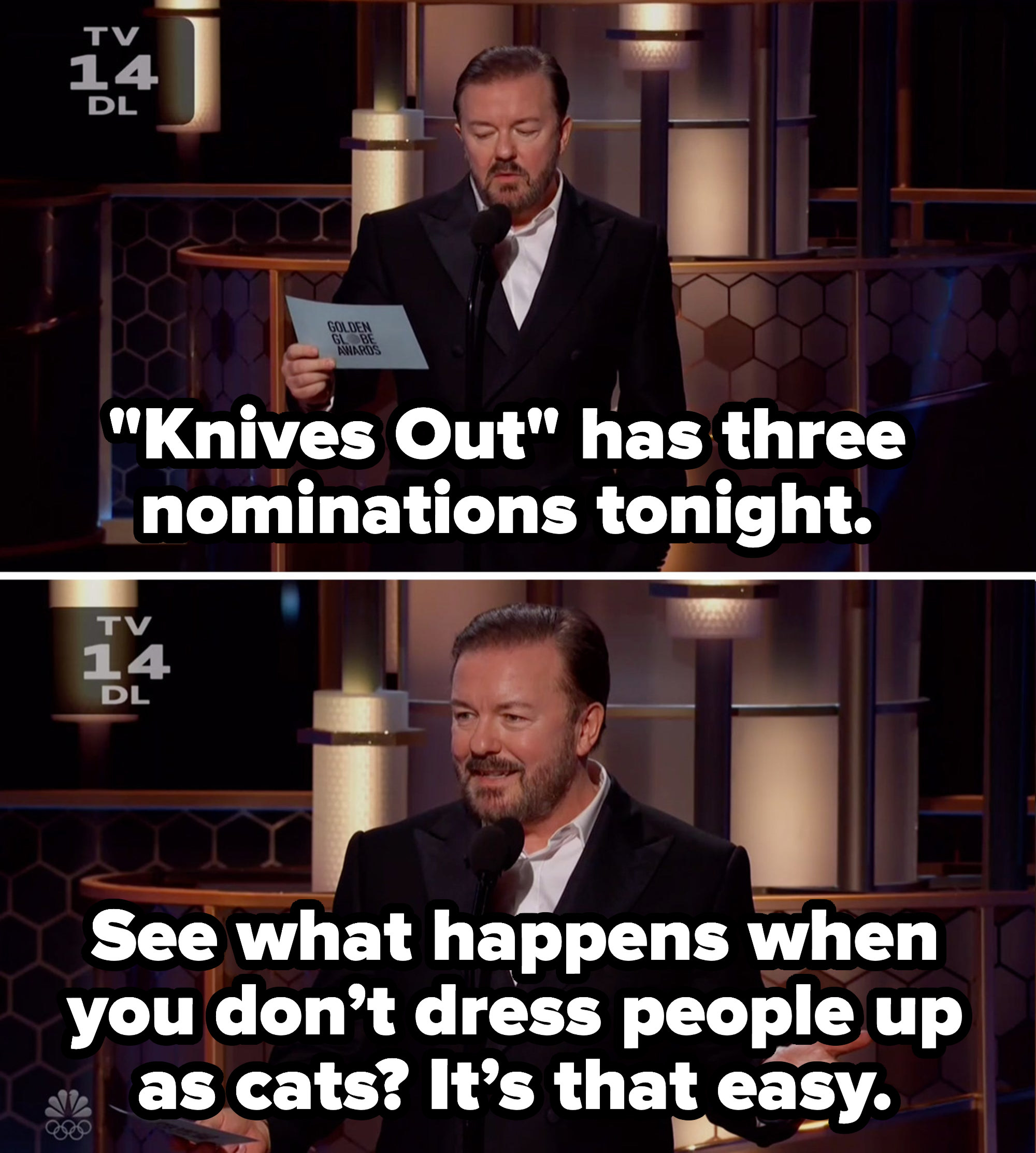 All Of Ricky Gervais' Best Jokes Of The 2020 Golden Globes