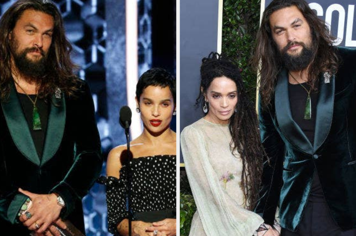 Jason Momoa Zoe Kravitz And Lisa Bonet Were Family Goals At The Golden Globes And I Need To Talk About It