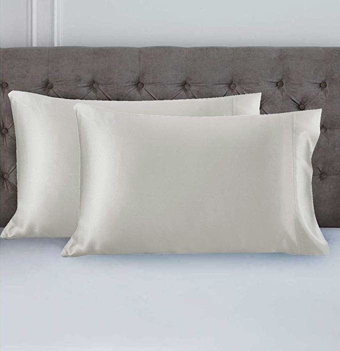 White satin pillowcases.