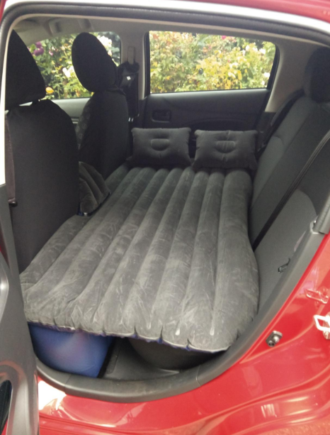 mattress in back of car