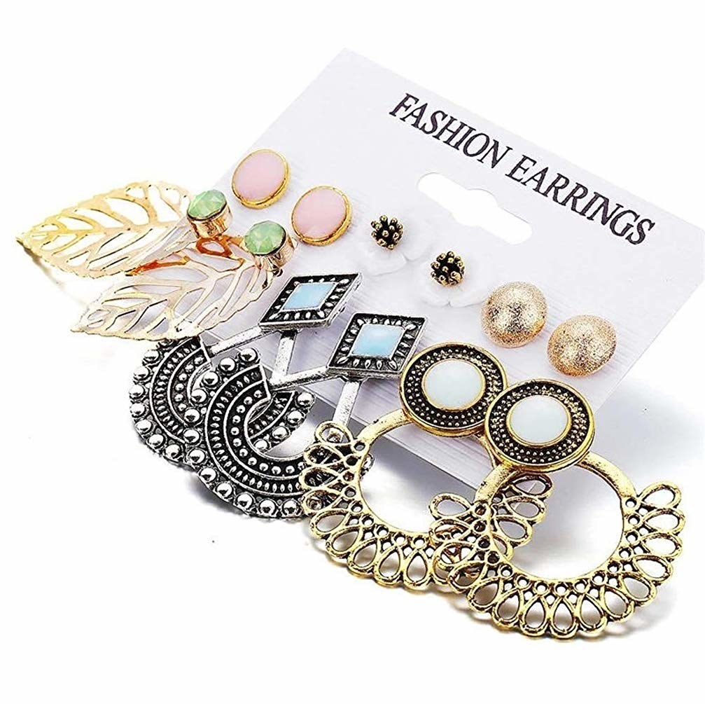 Amazon.com: Sanfenly 4 Pairs Clip On Earrings For Women Girls Elegant  Statement Silver Crystal Rhinestone Dangle Earrings Wedding Prom For Bride  Bridesmaid Non Pierced Clip Earrings Set: Clothing, Shoes & Jewelry