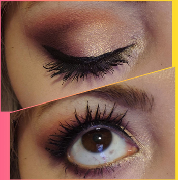 a reviewer's long black eyelashes