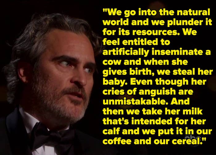 Joaquin Phoenix's Vegan Oscars Speech Talked About Speciesism