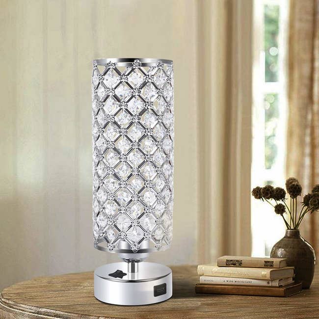 Crystal lamp on a table