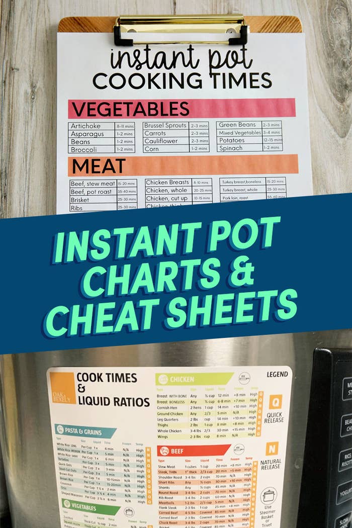 Instant Pot Cook Time Infographics, Charts, And Cheat Sheets