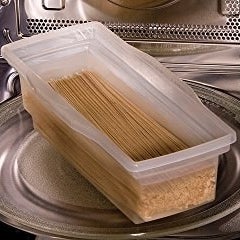 Pasta in the transparent maker in the microwave 