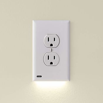 An outlet light shining
