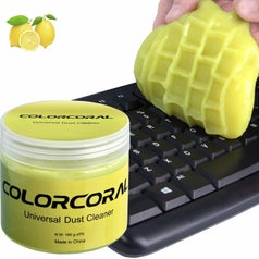 A gel molded into the shape of the keyboard to pick up dust on it 