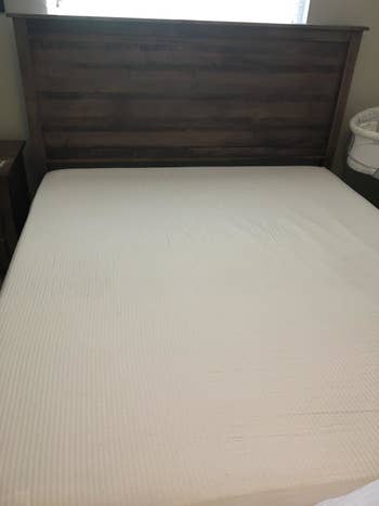 Same bed with sheets fitted in place