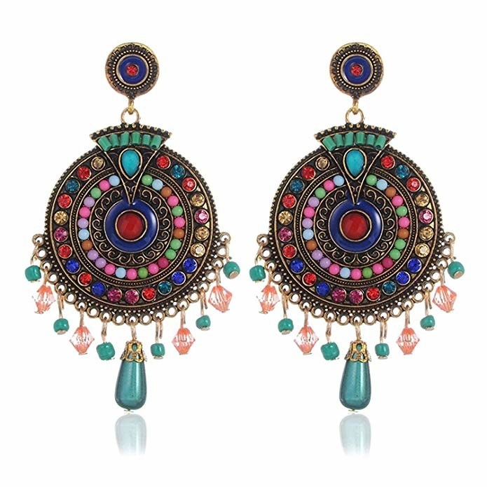 Colourful drop earrings