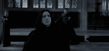 Snape deflecting the spell to knock out the Carrows and then moving over both their bodies before leaving