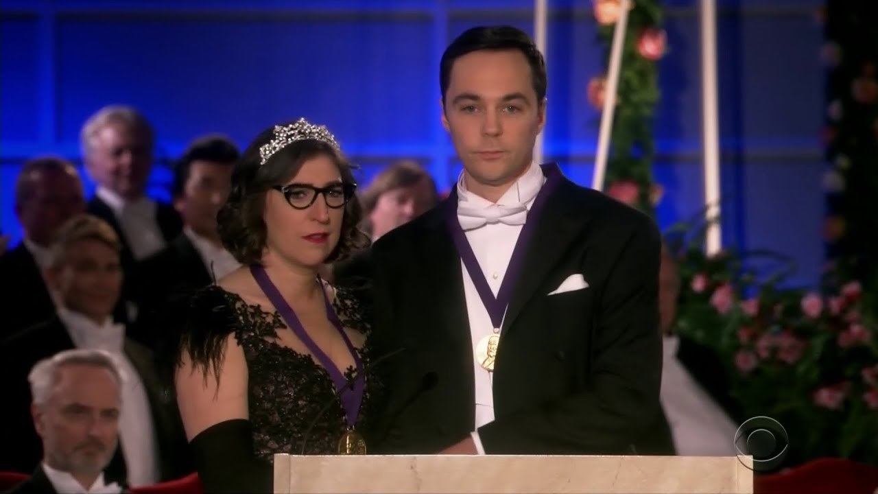 sheldon and amy on stage