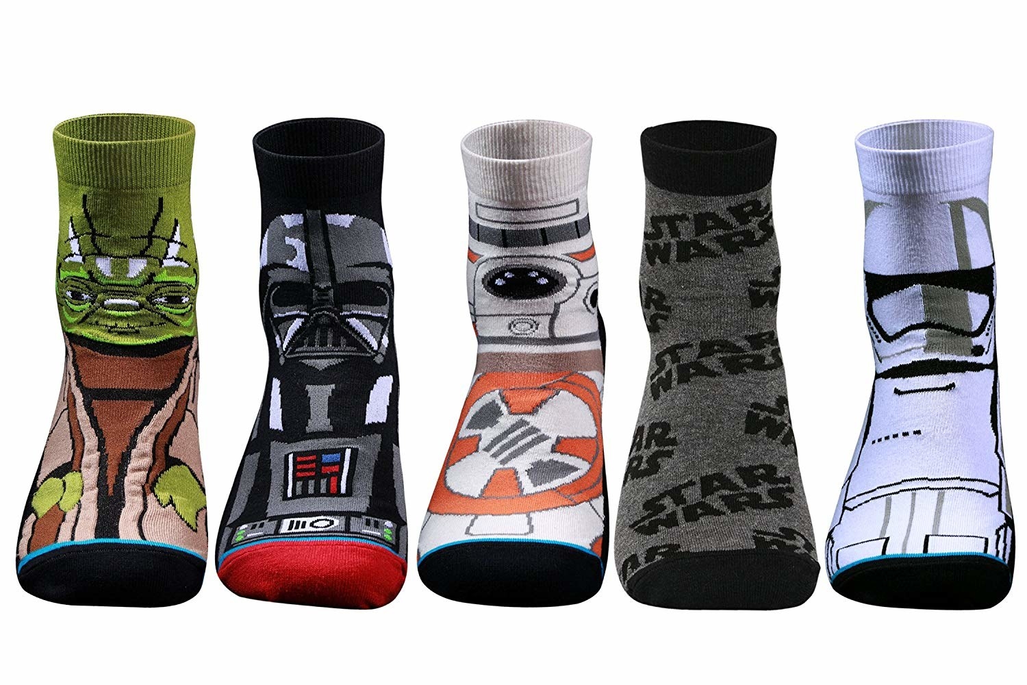 Yoda, Darth Vader, BB-8, Stromtrooper, Star Wars socks
