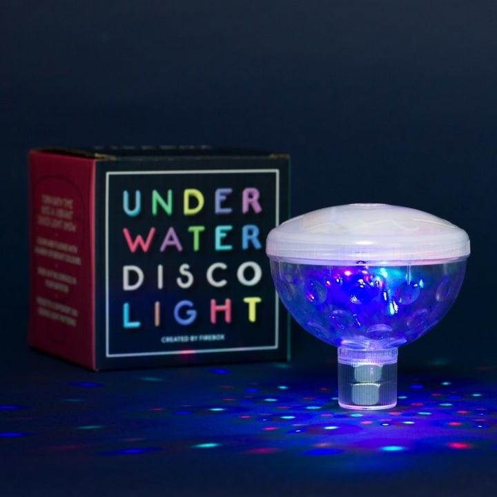An underwater disco light 