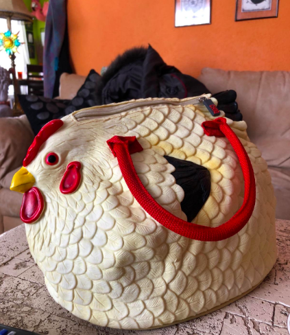 purse shaped like a chicken