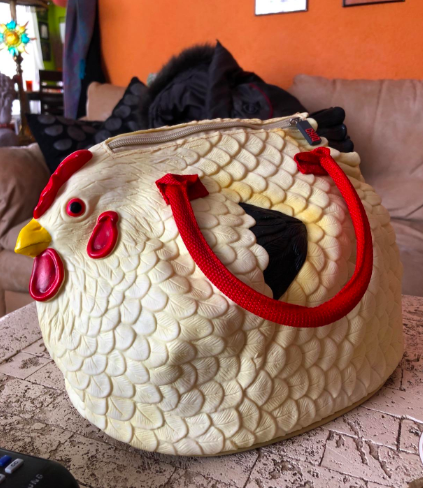 purse shaped like a chicken