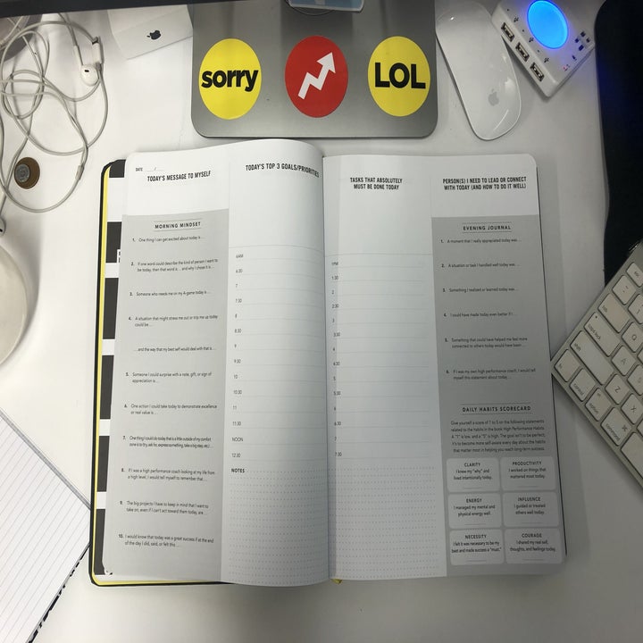 A single day spread in the High Performance planner