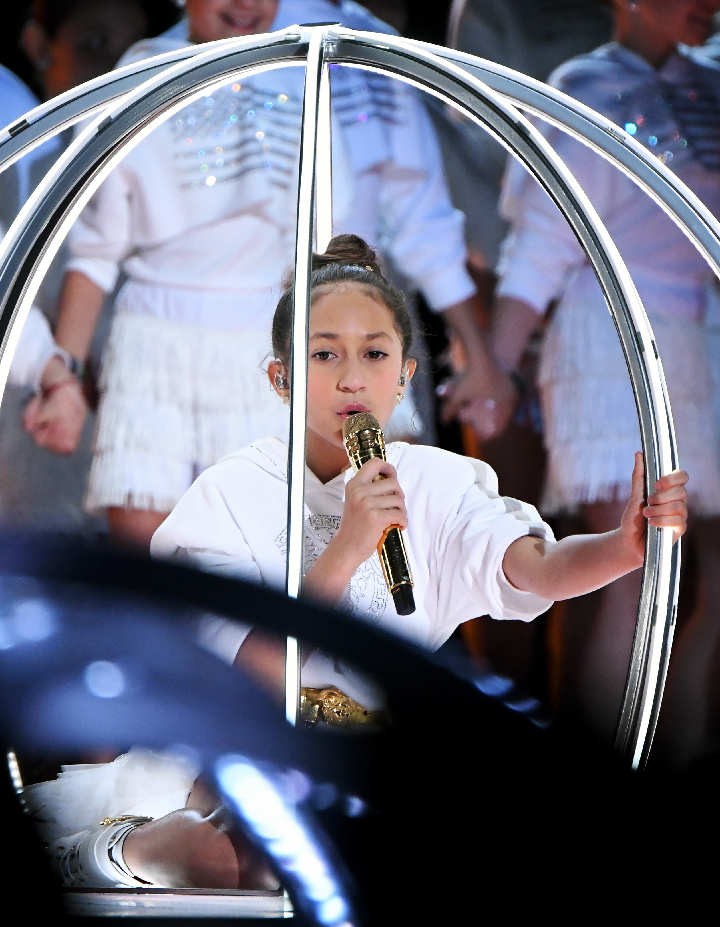 Emme Maribel Muñiz performs onstage during the Pepsi Super Bowl LIV Halftime Show.