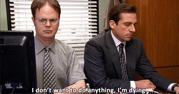 Gif of Rainn Wilson and Steve Carell in &quot;The Office&quot; 