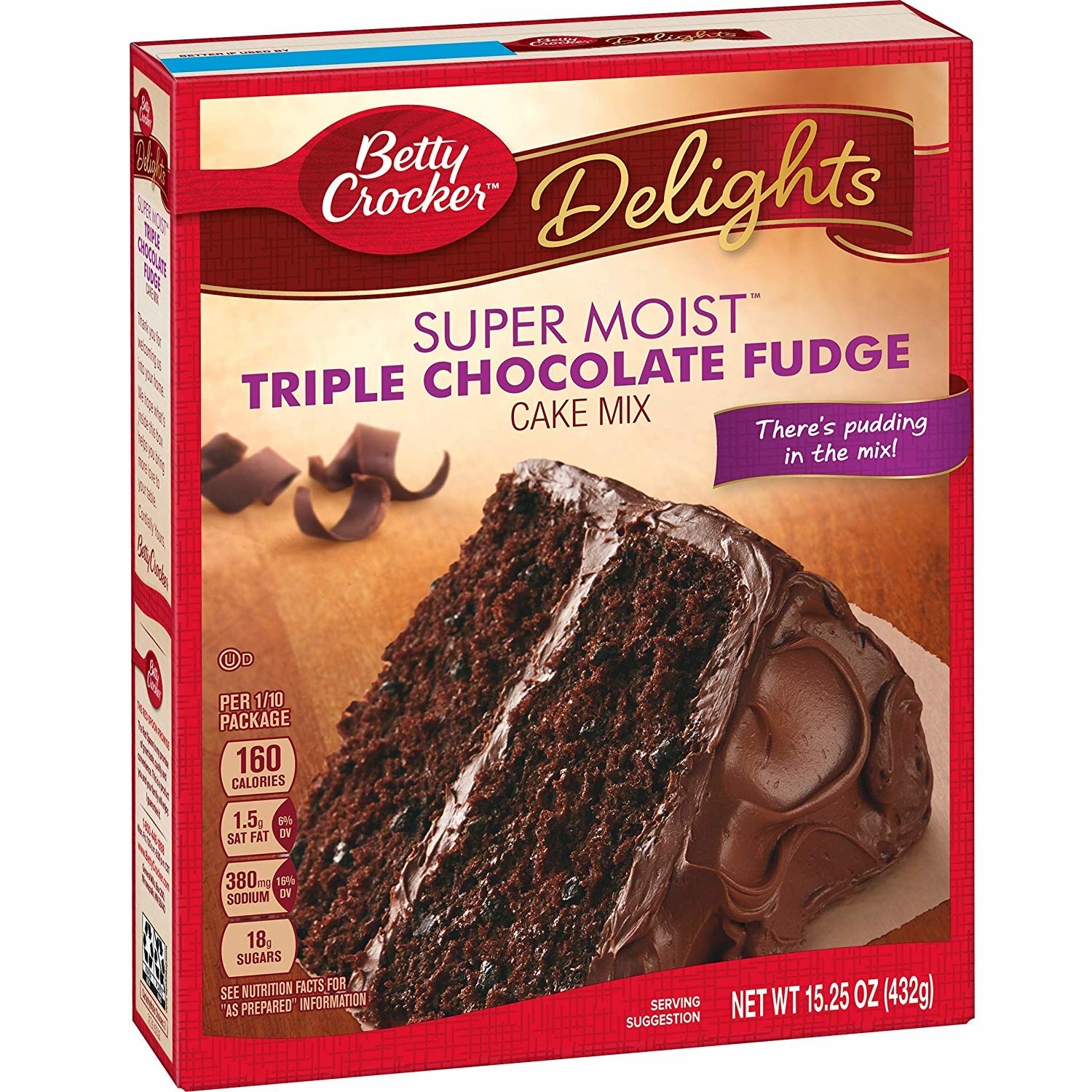 Box of the triple chocolate cake 