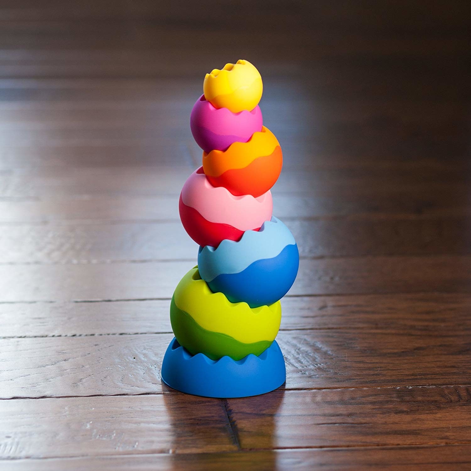 Colorful set of stacking sphere toys