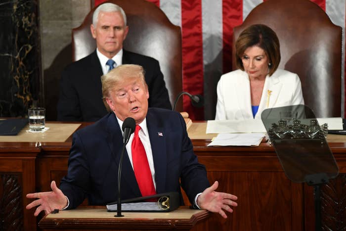 US President Donald Trump delivers the State of the Union address.