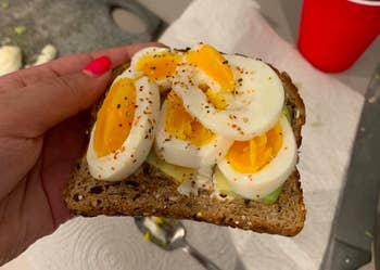 reviewer photo of eggs on toast