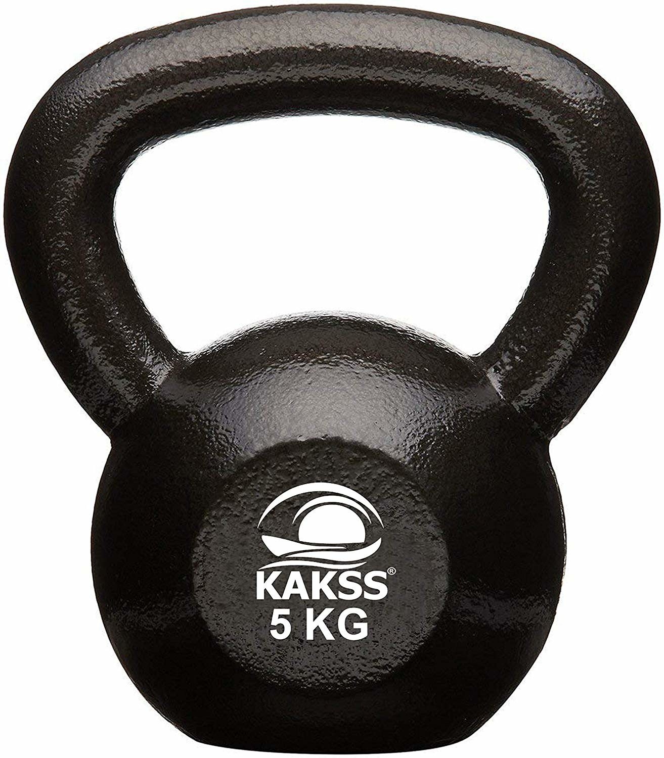 A black kettlebell.