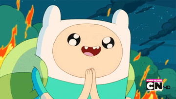 Gif of Jake from Adventure Time clapping excitedly