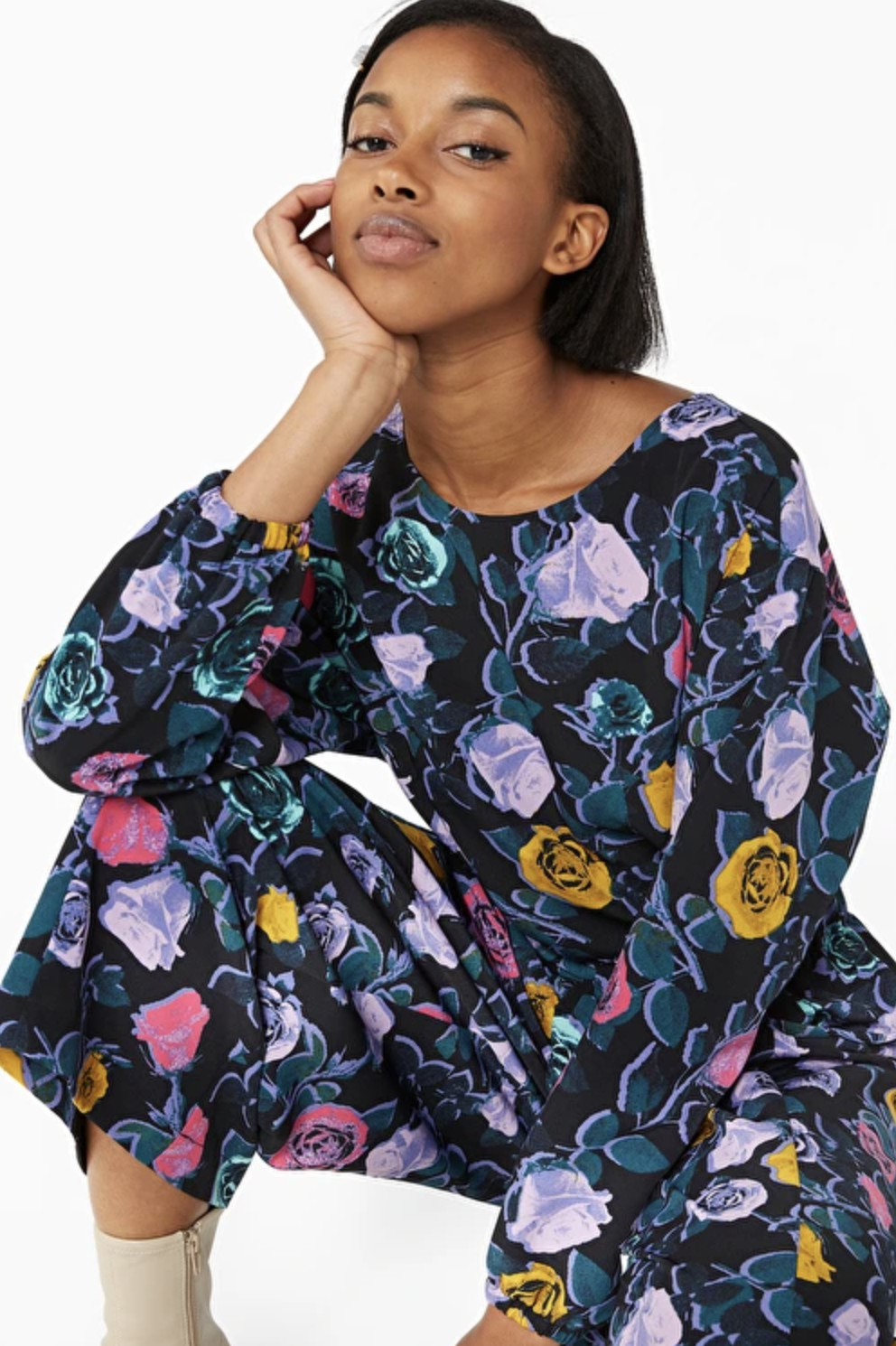 monki floral jumpsuit