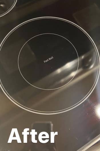 A clean cooktop after using the kit