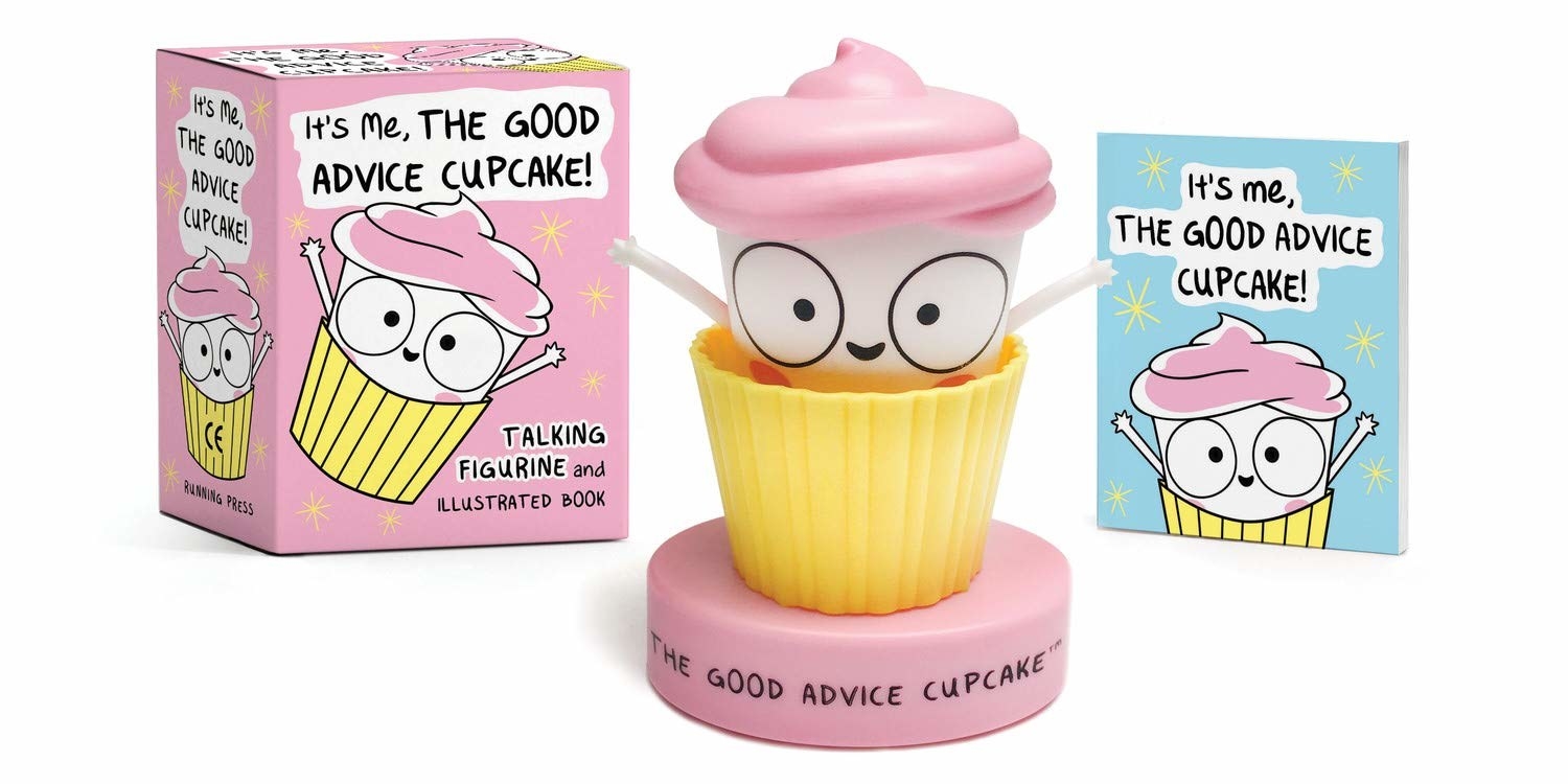 A Good Advice cupcake with the flip book 