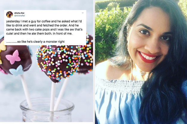Alisha Rai Hot Sex - This Woman's Viral Tweet About Sharing Cake Pops Sparked A Debate ...