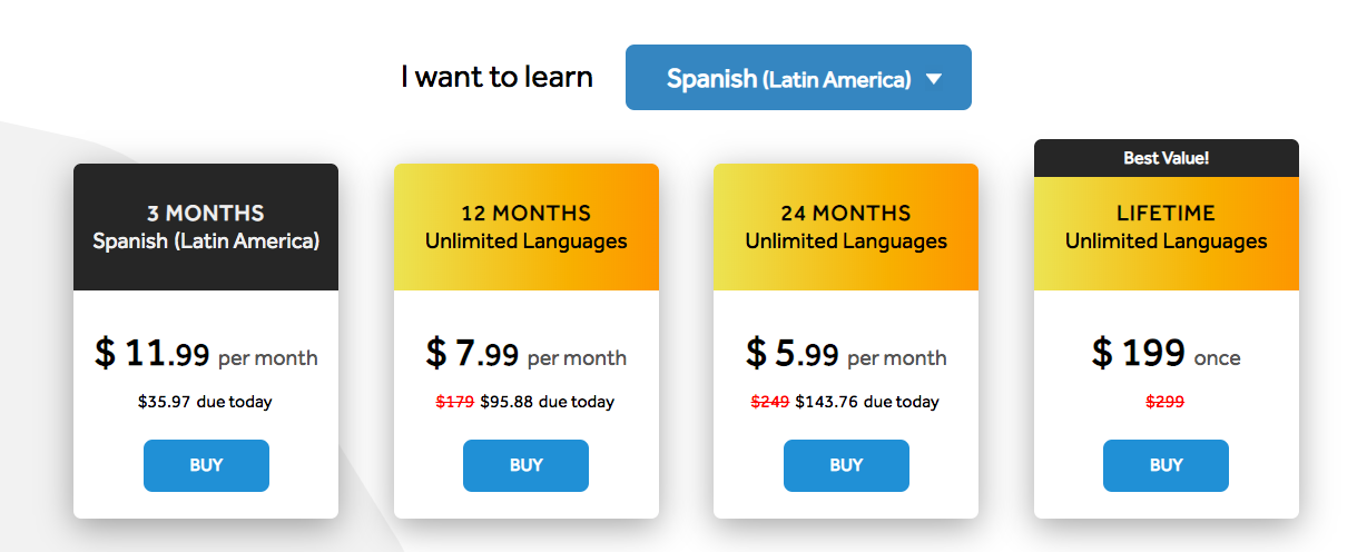 rosetta stone spanish sale