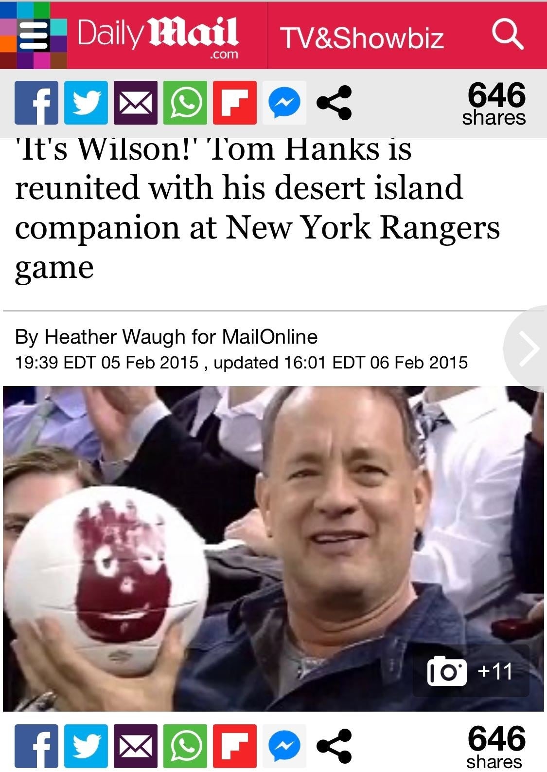 Tom Hanks Is Not In Quarantine With Wilson The Ball From Cast Away 