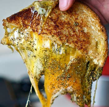 Photo of grilled cheese with za'atar 