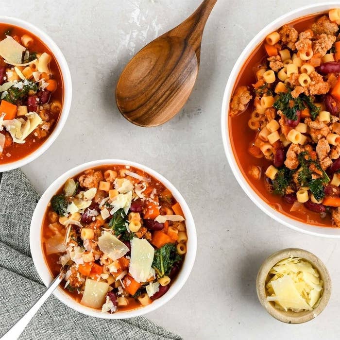 The finished results of the recipe Slow Cooker Turkey Minestrone