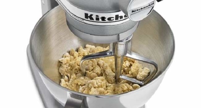 A mixer with dough inside