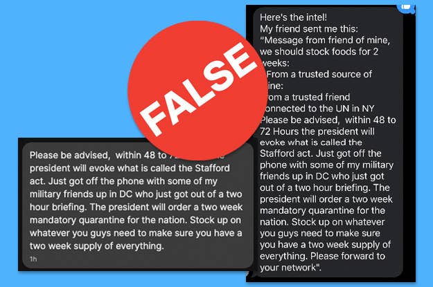 Don T Believe Those Texts That Say The Federal Government Is Going To Use The Stafford Act To Quarantine The United States
