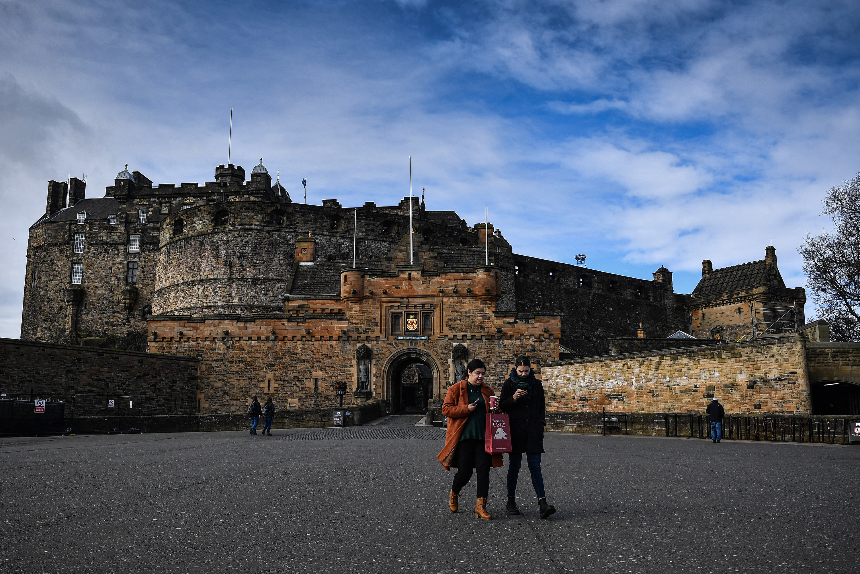 An empty esplanade at Edinburgh Castle on March 17.