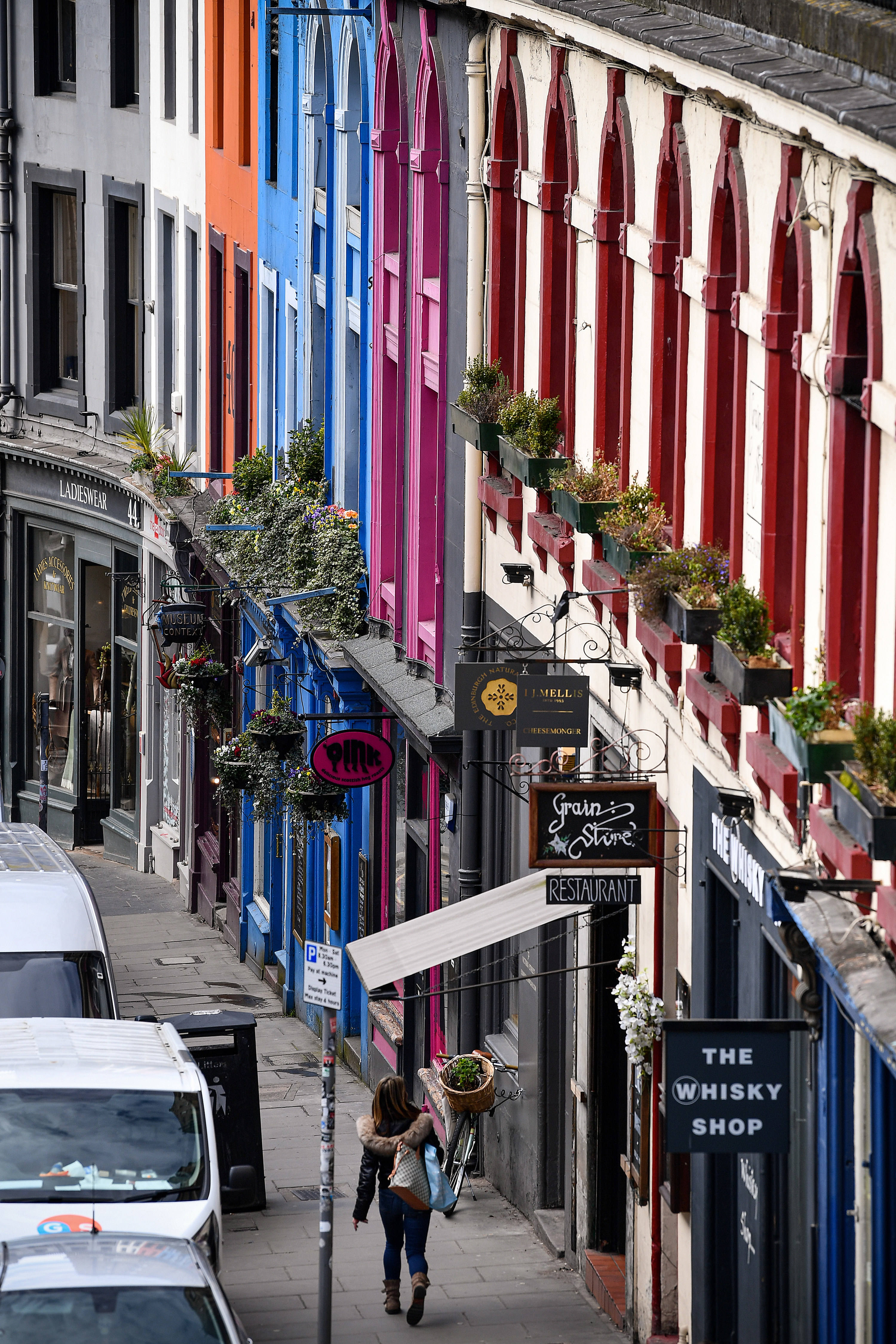 A quiet Victoria Street on March 17, 2020 in Edinburgh.