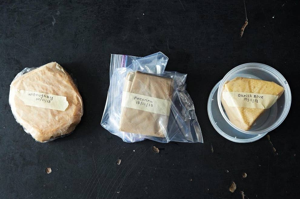 Re-wrap cheese in parchment