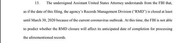Fbi Limits Foia Requests During The Coronavirus Pandemic